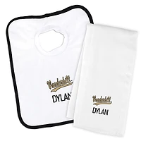 Infant Chad & Jake White Vanderbilt Commodores Wordmark Personalized Pullover Bib & Burp Cloth Set