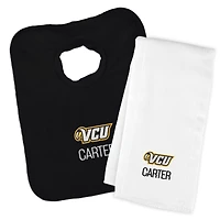 Infant Chad & Jake Black VCU Rams Primary Personalized Pullover Bib & Burp Cloth Set