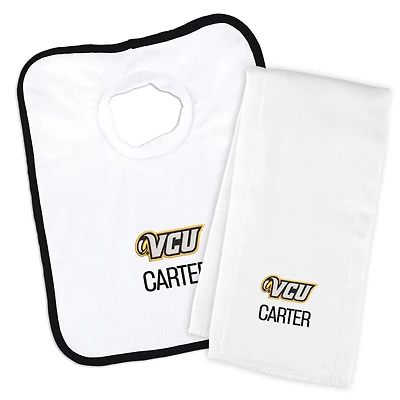 Infant Chad & Jake VCU Rams Primary Personalized Pullover Bib & Burp Cloth Set