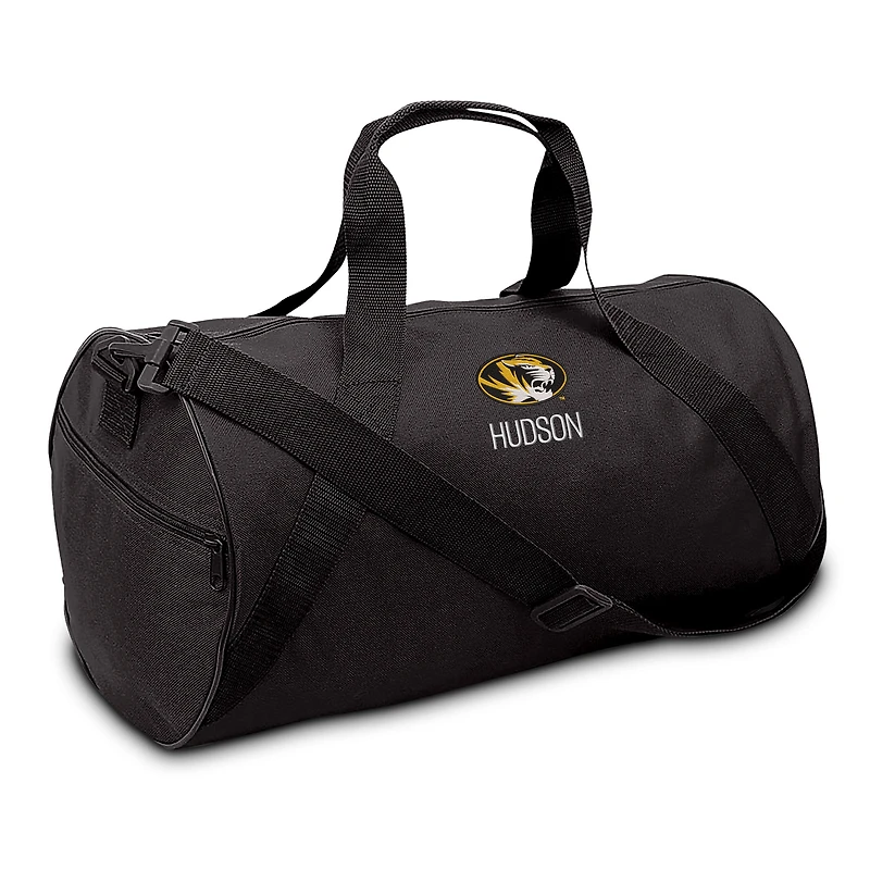 Chad & Jake Black Missouri Tigers Primary Personalized Duffel Bag