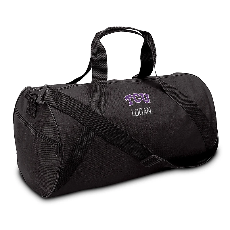 Chad & Jake Black TCU Horned Frogs Primary Personalized Duffel Bag