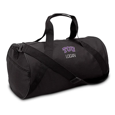 Chad & Jake Black TCU Horned Frogs Primary Personalized Duffel Bag
