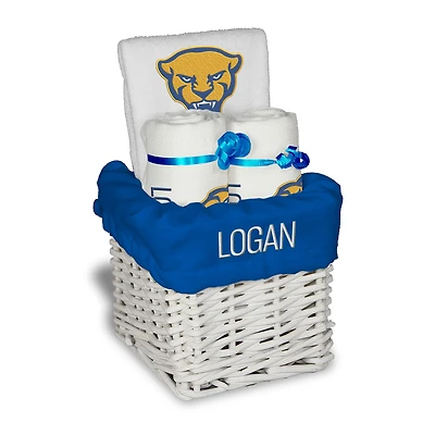 Chad & Jake White Pitt Panthers Mascot Personalized Small Gift Basket