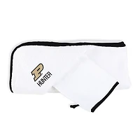Infant Chad & Jake White Purdue Boilermakers Primary Personalized Hooded Towel & Mitt Set