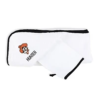 Infant Chad & Jake White Oklahoma State Cowboys Mascot Personalized Hooded Towel & Mitt Set
