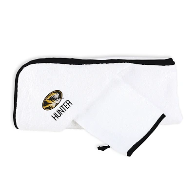 Infant Chad & Jake White Missouri Tigers Primary Personalized Hooded Towel & Mitt Set