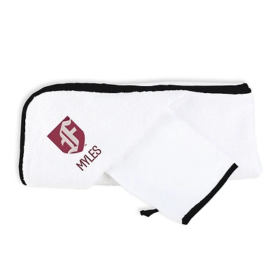 Infant Chad & Jake White Fordham Rams Primary Personalized Hooded Towel & Mitt Set
