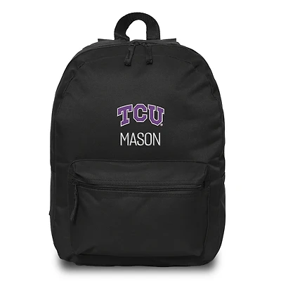 Chad & Jake Black TCU Horned Frogs Primary Personalized Backpack