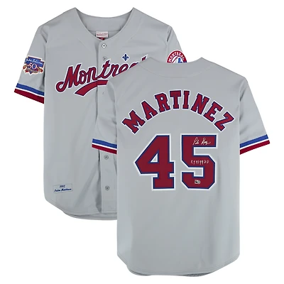 Pedro Martinez Montreal Expos Autographed Gray Mitchell & Ness 1997 Authentic Jersey with "CY 97 99 00" Inscription