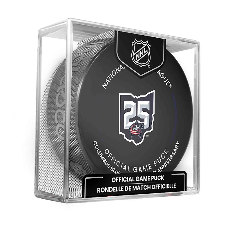 Columbus Blue Jackets Inglasco 25th Anniversary Season Official Game Puck