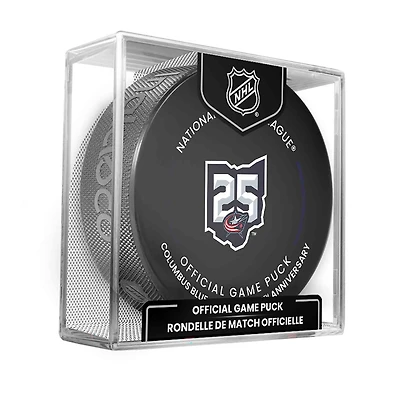 Columbus Blue Jackets Inglasco 25th Anniversary Season Official Game Puck