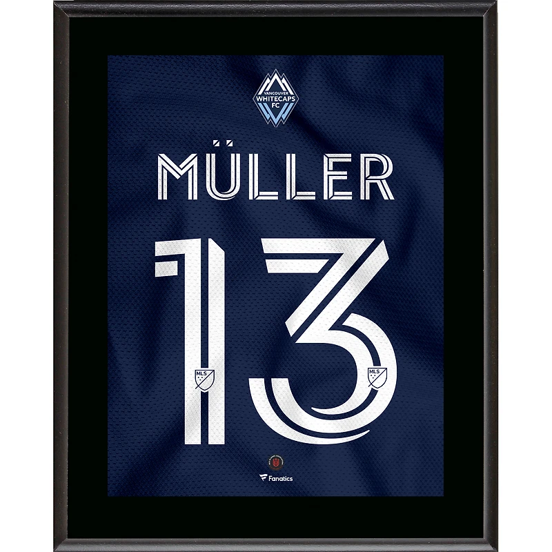 Thomas Muller Vancouver Whitecaps FC 10.5" x 13" Jersey Style Number 13 Sublimated Plaque