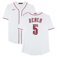 Johnny Bench Cincinnati Reds Autographed White Nike Replica Jersey