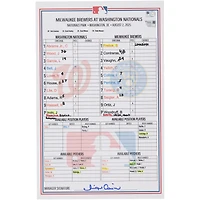 Washington Nationals Game-Used Lineup Card vs. Milwaukee Brewers on August 2, 2025