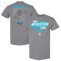 Men's Checkered Flag Sports  Heather Charcoal Ross Chastain 2026 NASCAR Schedule T-Shirt