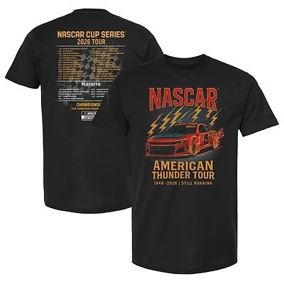 Men's Checkered Flag Sports Black NASCAR 2026 Schedule T-Shirt