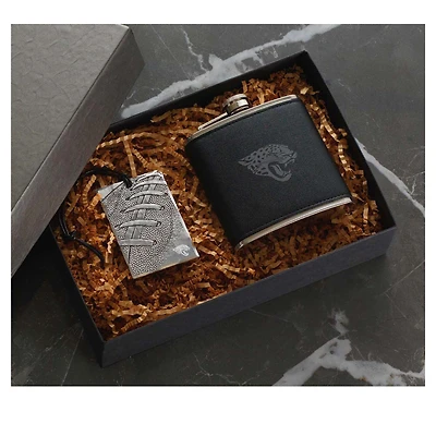 Wendell August Forge Jacksonville Jaguars 5oz.Traveler Flask & Bag Tag Gift Set