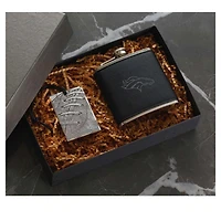 Wendell August Forge Denver Broncos 5oz.Traveler Flask & Bag Tag Gift Set