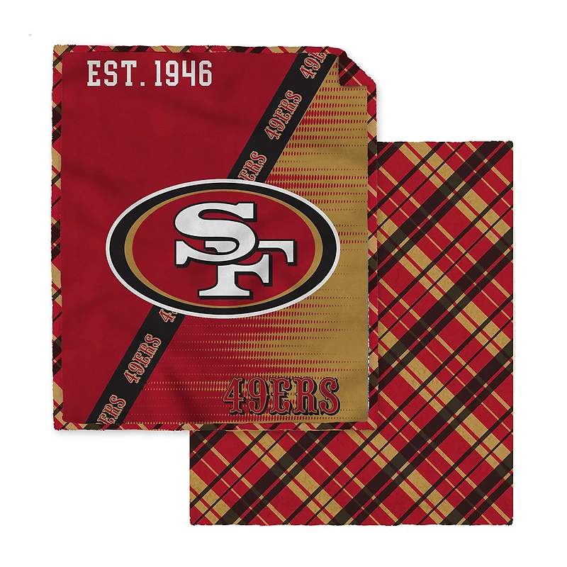 Pegasus San Francisco 49ers 60" x 80" Digital Dash Two-Sided Checkered Ultra Cozy Sherpa Blanket