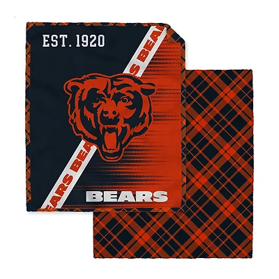 Pegasus Chicago Bears 60" x 80" Digital Dash Two-Sided Checkered Ultra Cozy Sherpa Blanket