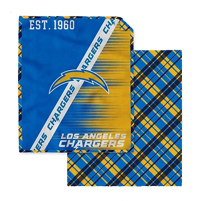 Pegasus Los Angeles Chargers 60" x 80" Digital Dash Two-Sided Checkered Ultra Cozy Sherpa Blanket