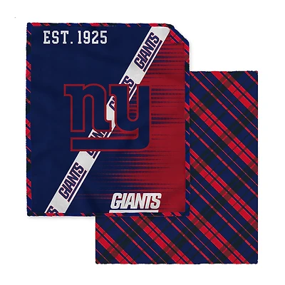 Pegasus New York Giants 60" x 80" Digital Dash Two-Sided Checkered Ultra Cozy Sherpa Blanket