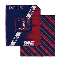 Pegasus New York Giants 60" x 80" Digital Dash Two-Sided Checkered Ultra Cozy Sherpa Blanket
