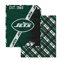 Pegasus New York Jets 60" x 80" Digital Dash Two-Sided Checkered Ultra Cozy Sherpa Blanket