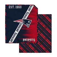 Pegasus New England Patriots 60" x 80" Digital Dash Two-Sided Checkered Ultra Cozy Sherpa Blanket