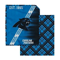 Pegasus Carolina Panthers 60" x 80" Digital Dash Two-Sided Checkered Ultra Cozy Sherpa Blanket