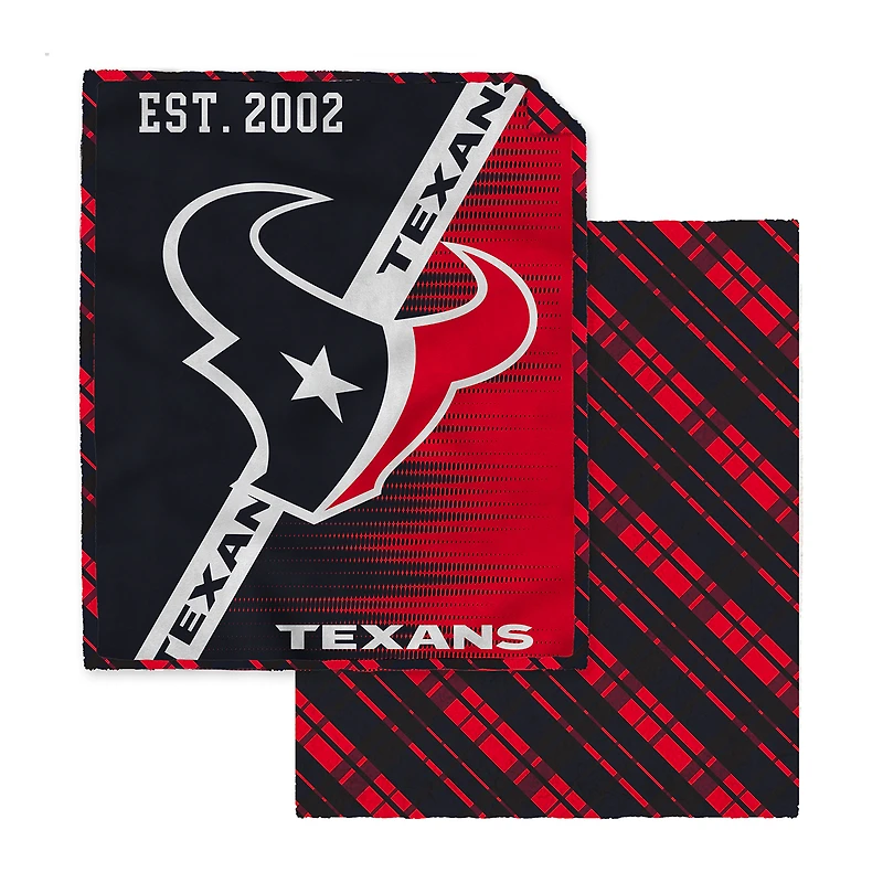 Pegasus Houston Texans 60" x 80" Digital Dash Two-Sided Checkered Ultra Cozy Sherpa Blanket