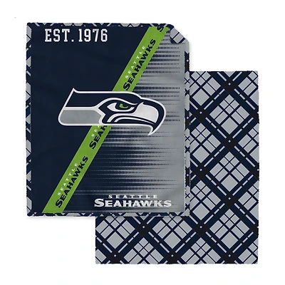Pegasus Seattle Seahawks 60" x 80" Digital Dash Two-Sided Checkered Ultra Cozy Sherpa Blanket