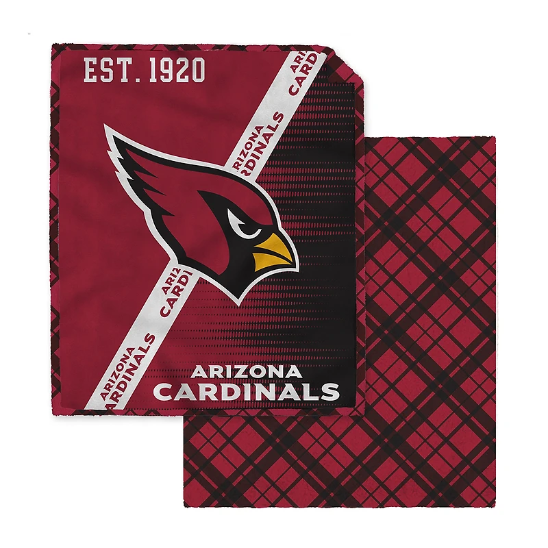 Pegasus Arizona Cardinals 60" x 80" Digital Dash Two-Sided Checkered Ultra Cozy Sherpa Blanket