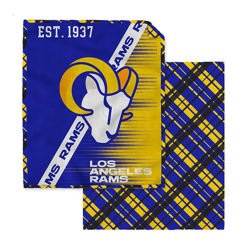 Pegasus Los Angeles Rams 60" x 80" Digital Dash Two-Sided Checkered Ultra Cozy Sherpa Blanket