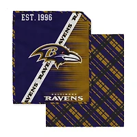 Pegasus Baltimore Ravens 60" x 80" Digital Dash Two-Sided Checkered Ultra Cozy Sherpa Blanket