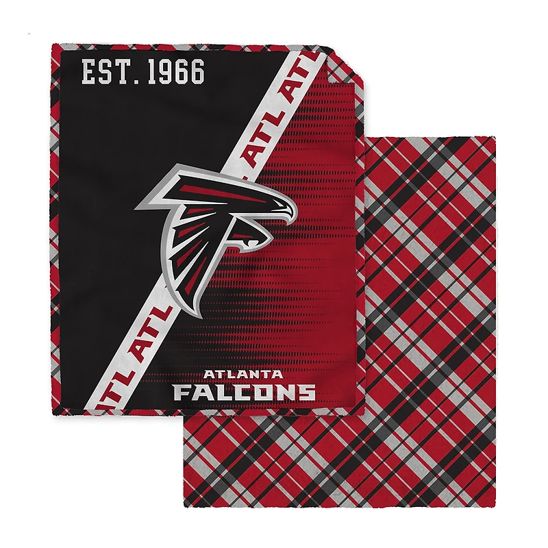 Pegasus Atlanta Falcons 60" x 80" Digital Dash Two-Sided Checkered Ultra Cozy Sherpa Blanket