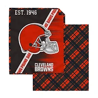 Pegasus Cleveland Browns 60" x 80" Digital Dash Two-Sided Checkered Ultra Cozy Sherpa Blanket