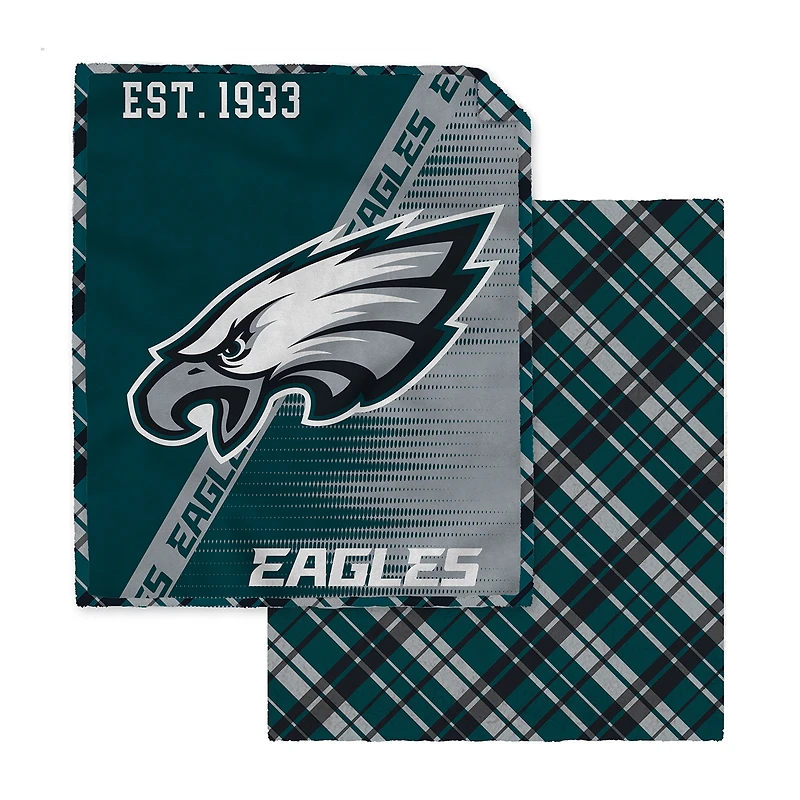 Pegasus Philadelphia Eagles 60" x 80" Digital Dash Two-Sided Checkered Ultra Cozy Sherpa Blanket