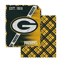 Pegasus Green Bay Packers 60" x 80" Digital Dash Two-Sided Checkered Ultra Cozy Sherpa Blanket