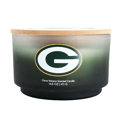 Pegasus Green Bay Packers 14.5 oz. Glass Gradient Candle with Printed Wood Top