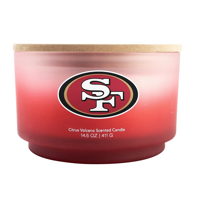 Pegasus San Francisco 49ers 14.5 oz. Glass Gradient Candle with Printed Wood Top