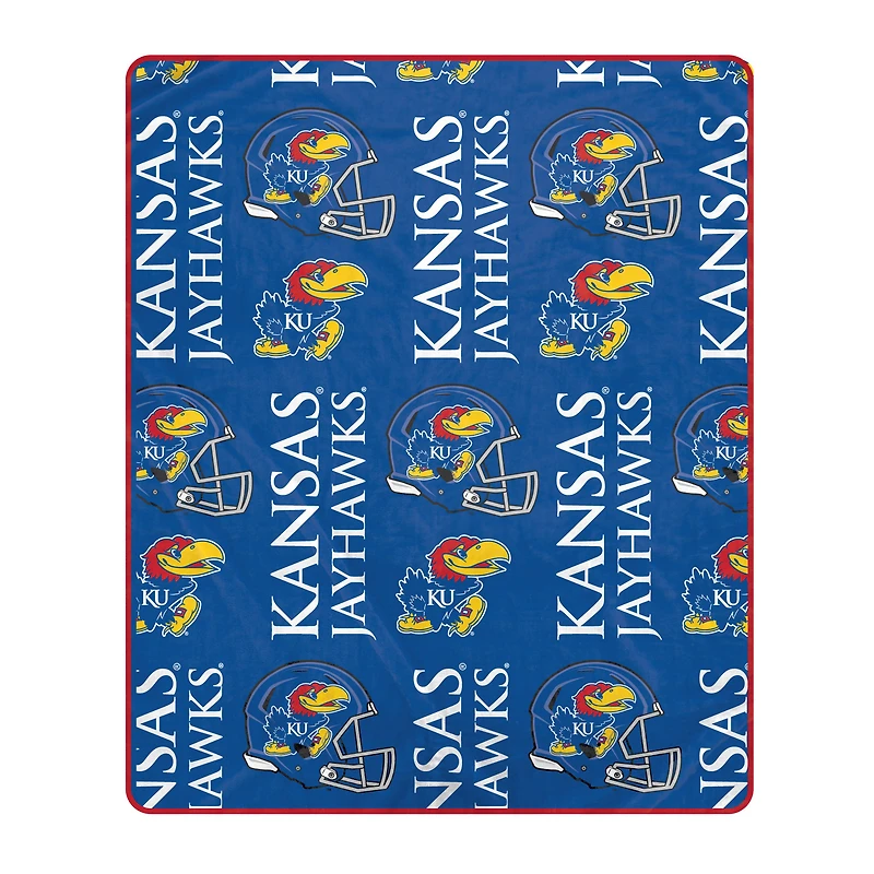 Pegasus Kansas Jayhawks 50" x 60" Homefield Stacked Logos Ultra Soft Blanket