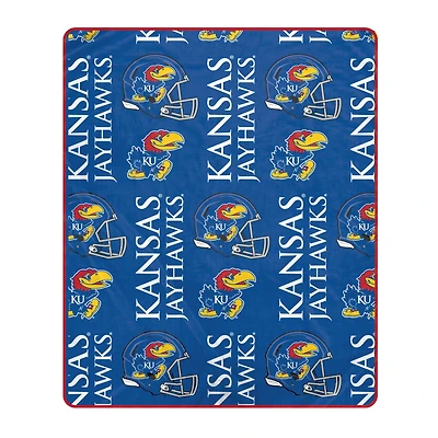 Pegasus Kansas Jayhawks 50" x 60" Homefield Stacked Logos Ultra Soft Blanket