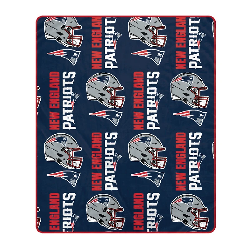 Pegasus New England Patriots 50" x 60" Homefield Stacked Logos Ultra Soft Blanket