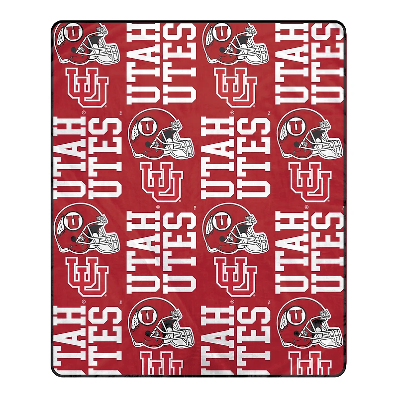 Pegasus Utah Utes 50" x 60" Homefield Stacked Logos Ultra Soft Blanket