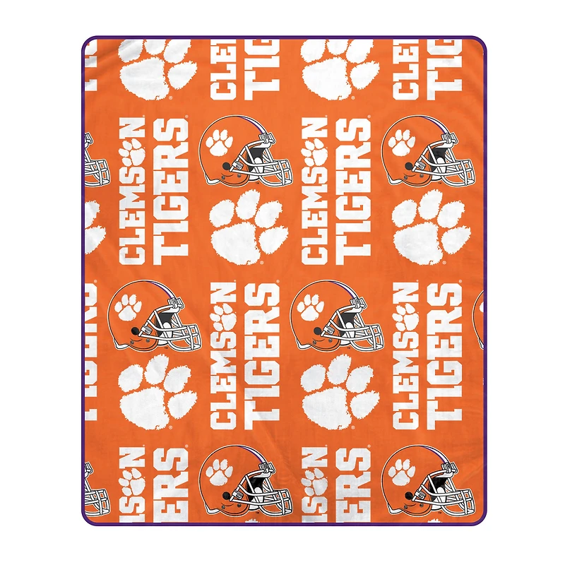 Pegasus Clemson Tigers 50" x 60" Homefield Stacked Logos Ultra Soft Blanket