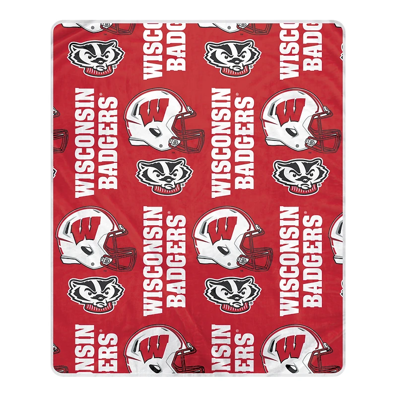 Pegasus Wisconsin Badgers 50" x 60" Homefield Stacked Logos Ultra Soft Blanket