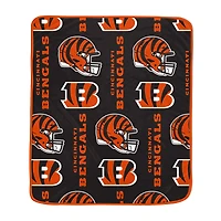 Pegasus Cincinnati Bengals 50" x 60" Homefield Stacked Logos Ultra Soft Blanket