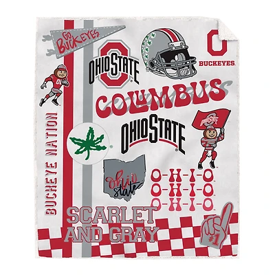 Pegasus Ohio State Buckeyes 60" x 70" Loco Fan Ultra Cozy Sherpa Blanket