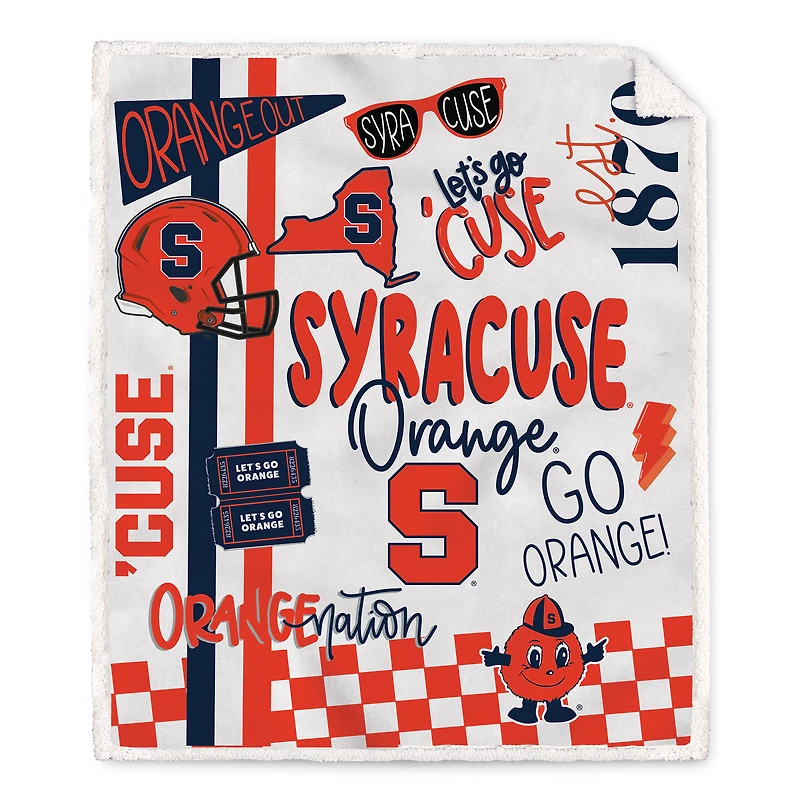 Pegasus Syracuse Orange 60" x 70" Loco Fan Ultra Cozy Sherpa Blanket